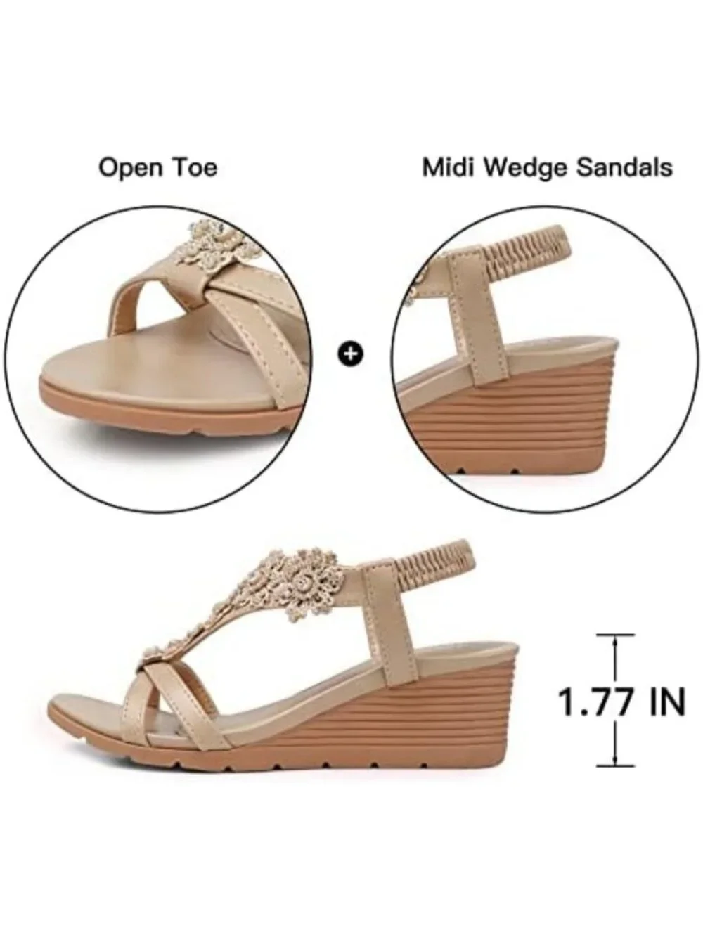 Stylish Women's Low Wedge Heels - Summer Dressy Platform Sandals for Comfort